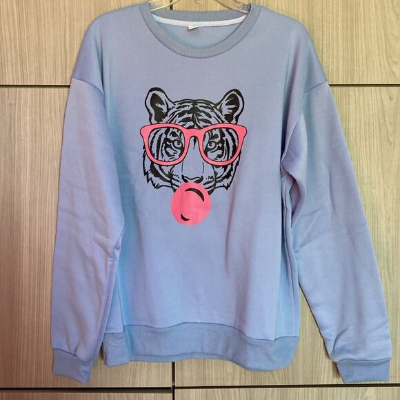 Tiger Whimsical Sweatshirt Top XL NWOT - Picture 9 of 11